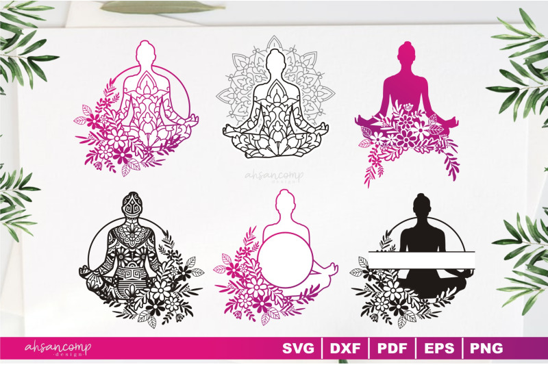 yoga-with-flower-paper-cut-amp-print-vector