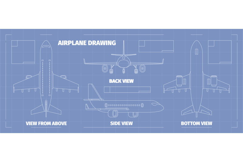 airplane-layout-views-of-planes-different-sides-schema-for-constructo