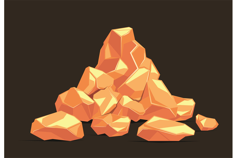 illustration-gold-stones-rich-shiny-material-golden