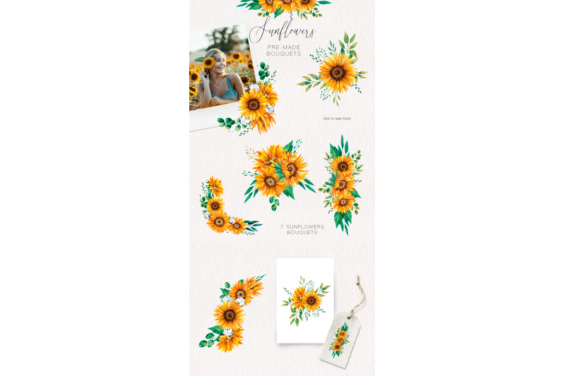 watercolor-sunflowers-collection