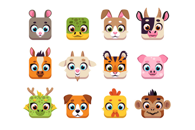 square-cute-chinese-animals-cute-horoscope-muzzles-cartoon-ui-icons