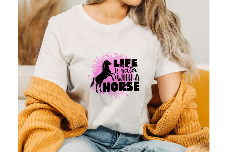 horse-quote-sublimation-designs-6-horse-png-files-life-is-better-png