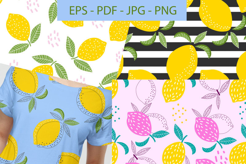 lemon-digital-paper-seamless-lemon-pattern