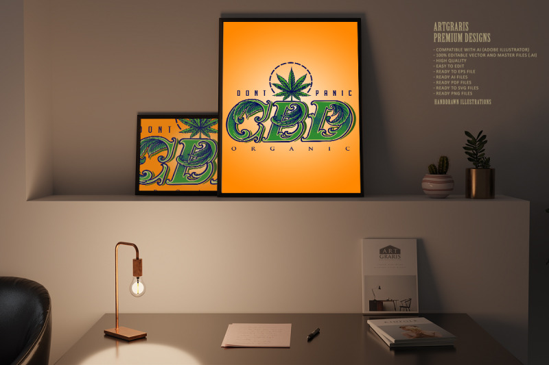 cannabidiol-word-lettering-with-weed-leaf-ornate