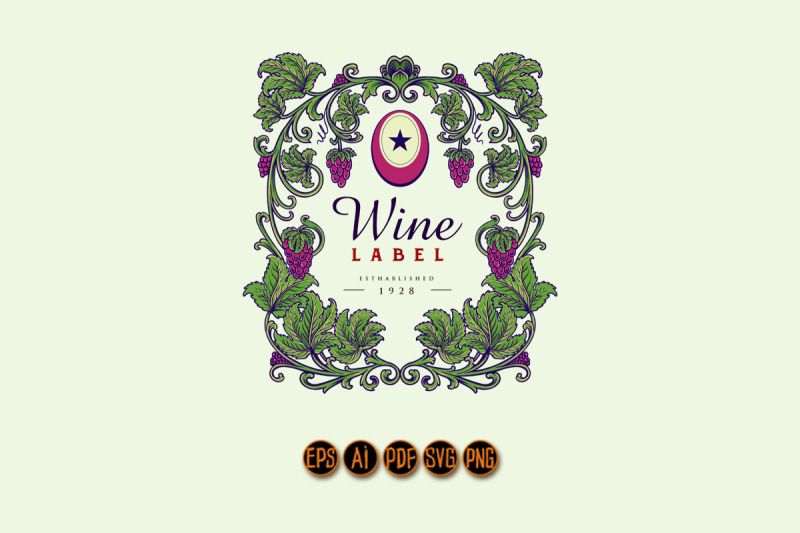 classic-elegant-wine-floral-frame-labels-alcohol-isolated