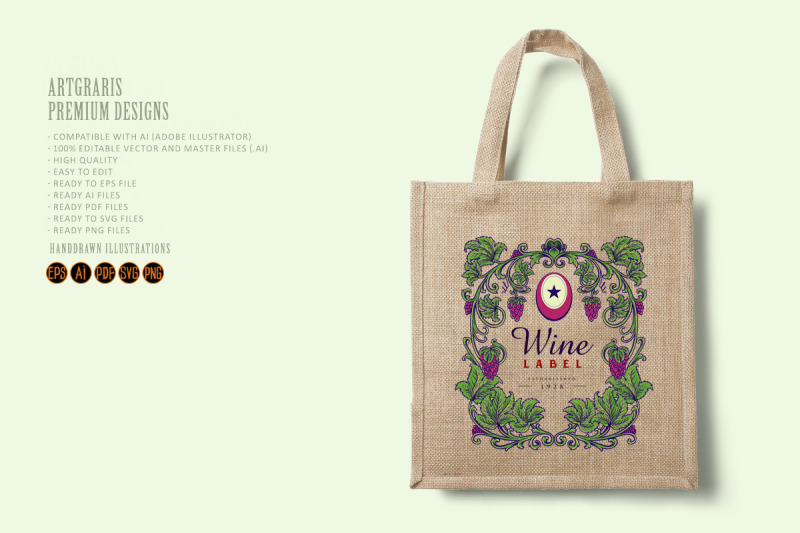 classic-elegant-wine-floral-frame-labels-alcohol-isolated