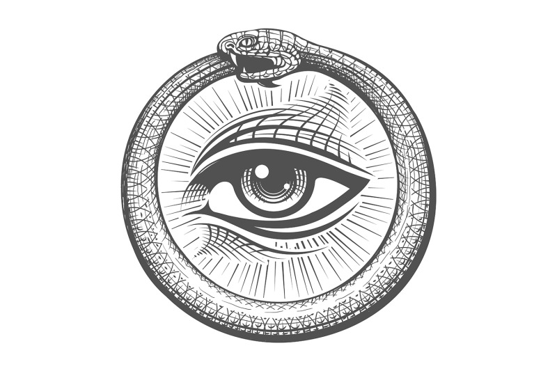 all-seeing-eye-inside-ouroboros-snake-circle-esoteric-tattoo