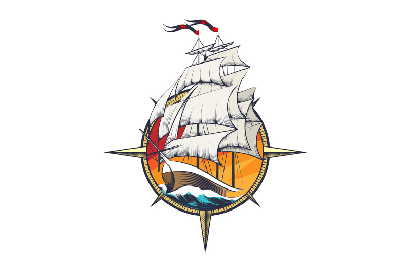 sailing-ship-inside-wind-rose-engraving-tattoo