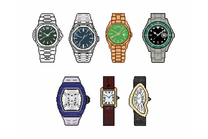 bundle-watch-pixel-art-style-vector
