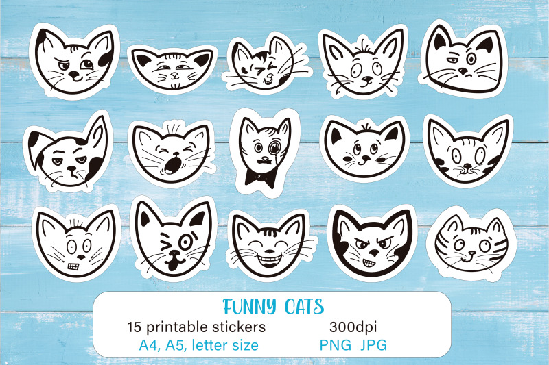 funny-cartoon-cats-faces-printable-stickers-pack-for-cricut