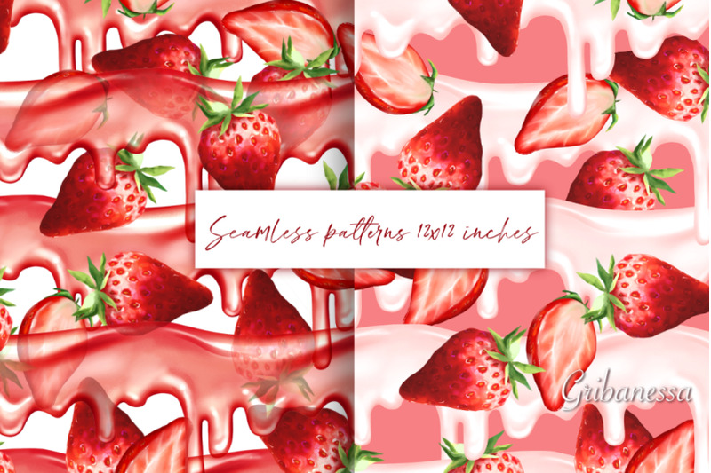 strawberry-with-cream-patterns