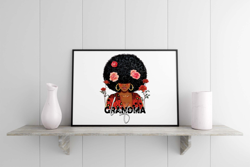 afro-grandma-life-mothers-day-png-design