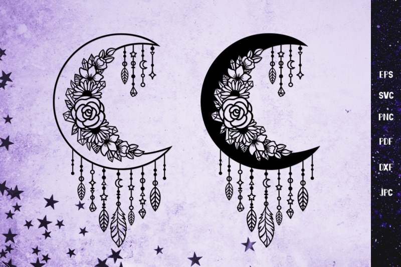 crescent-moon-svg-moon-dreamcatcher-moon-papercut