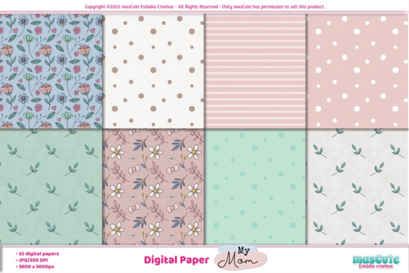 my-mom-mothers-day-digital-paper-seamless-pattern