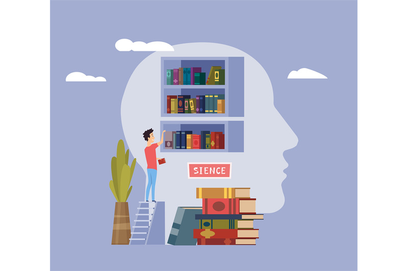 education-concept-knowledge-self-study-man-and-bookshelf-books-in