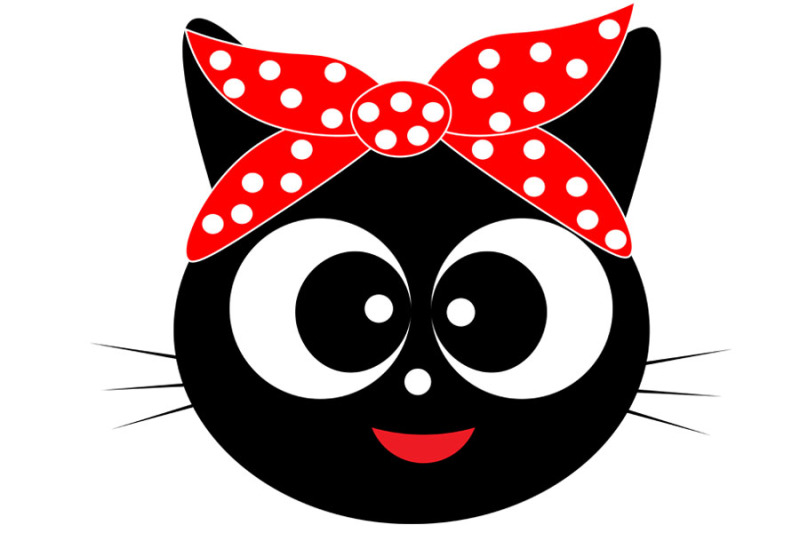 black-cat-animal-face-with-bandana-svg-file-cat-svg-baby-animal-svg