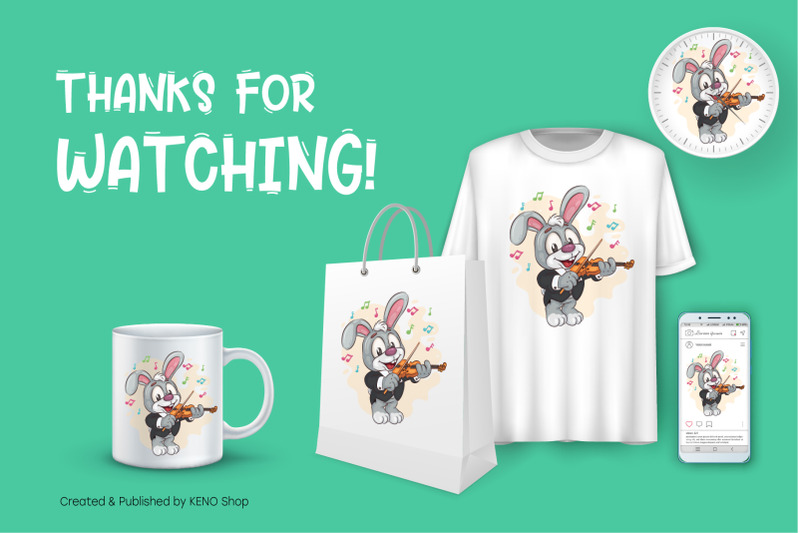 cartoon-bunny-violinist-t-shirt-png-svg