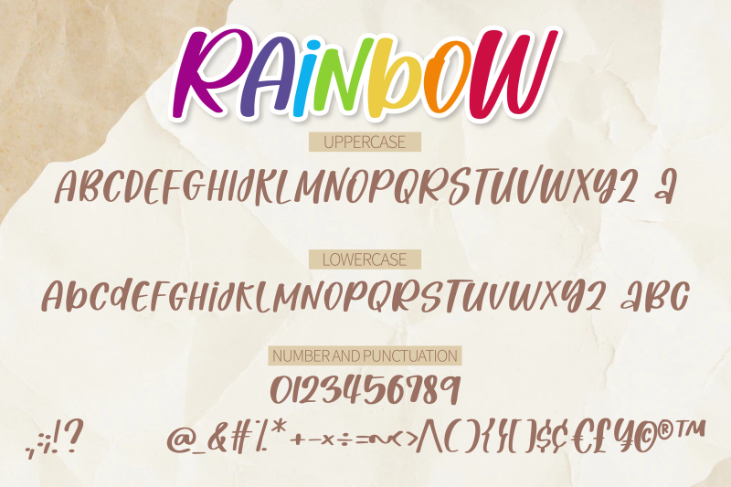 rainbow-a-casual-handwritten-font