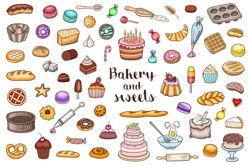 bakery-and-sweets-doodle-design-kit