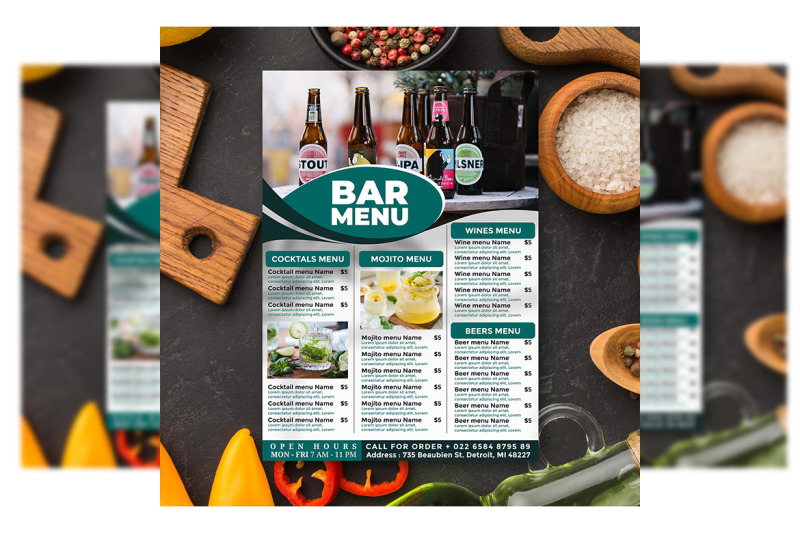 bar-menu-flyer-template