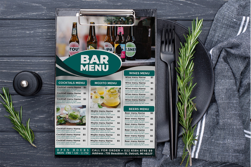 bar-menu-flyer-template