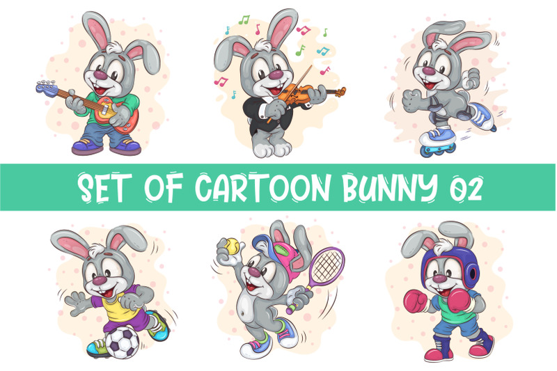 set-of-cartoon-bunny-image-02-t-shirt