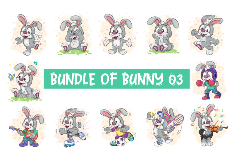 set-of-cartoon-bunny-image-03-t-shirt