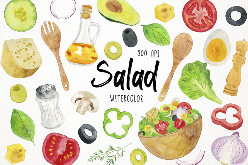 watercolor-salad-clipart-salad-ingredients-clipart-vegetarian-clipart