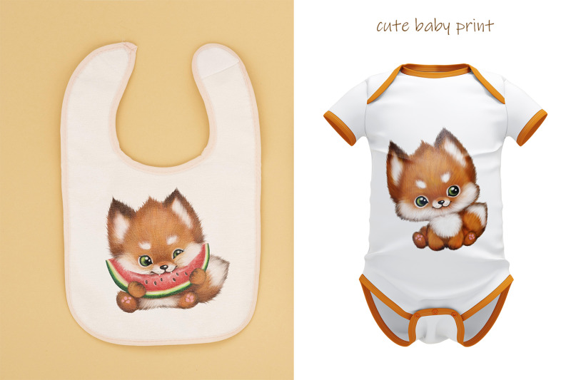 cute-little-fox-clipart-baby-funny-print-red-foxes