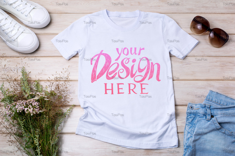 women-white-t-shirt-mockup-with-wild-grass-and-flowers