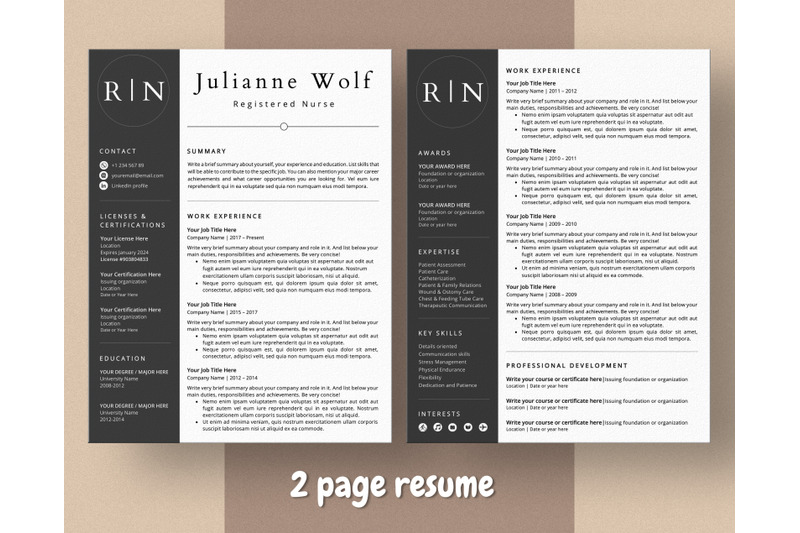 nurse-resume-template-rn-cv-template-for-word-and-pages