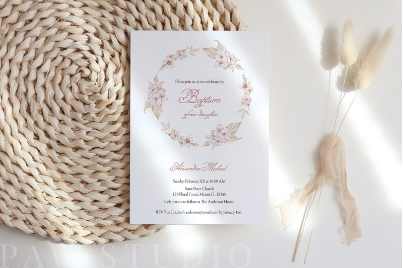 baptism-invite-card-template-floral-hydrangea-wreath