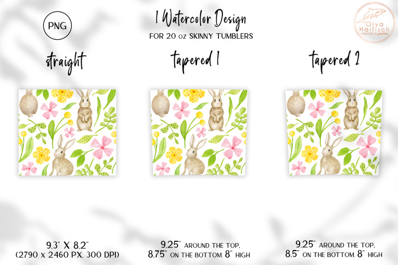 watercolor-rabbit-and-flowers-tumbler-sublimation-png