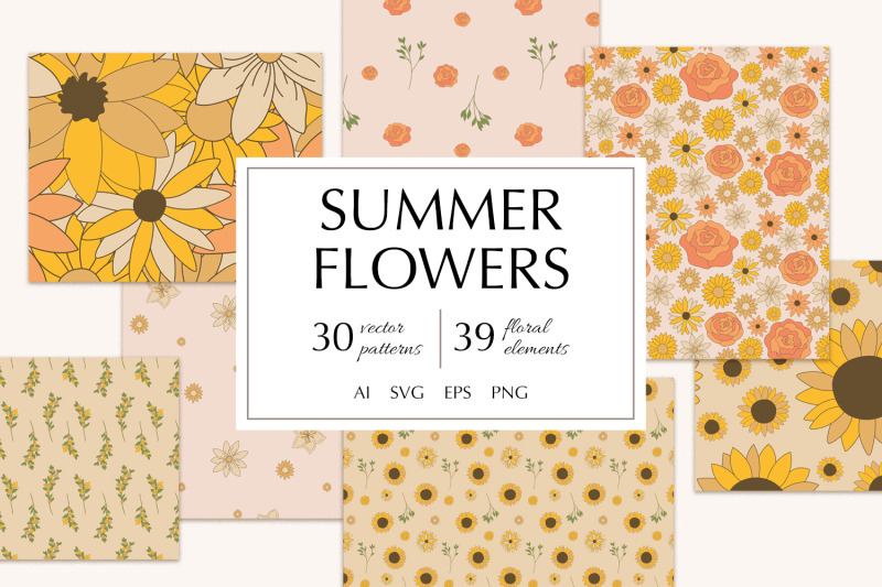 summer-flowers-vector-patterns