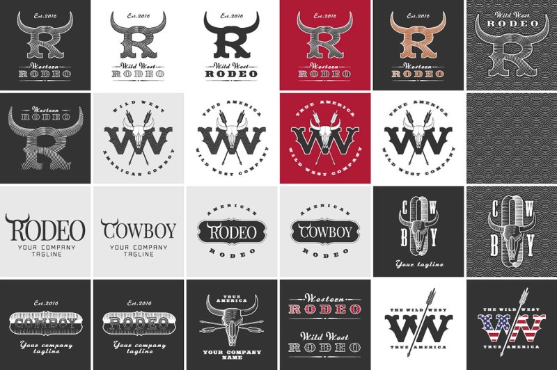wild-west-logo-bundle