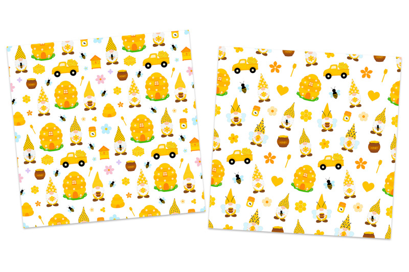 gnomes-bees-pattern-gnomes-bees-svg-gnome-honey-background