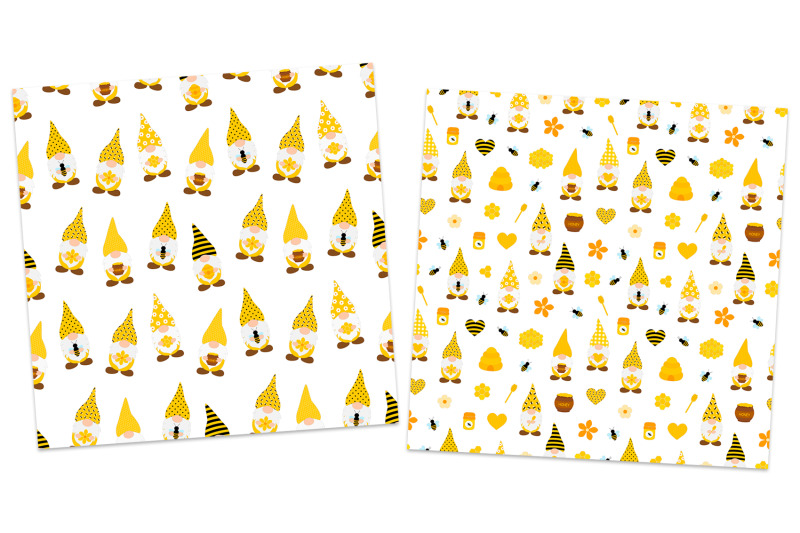 gnomes-bees-pattern-gnomes-bees-svg-gnome-honey-background