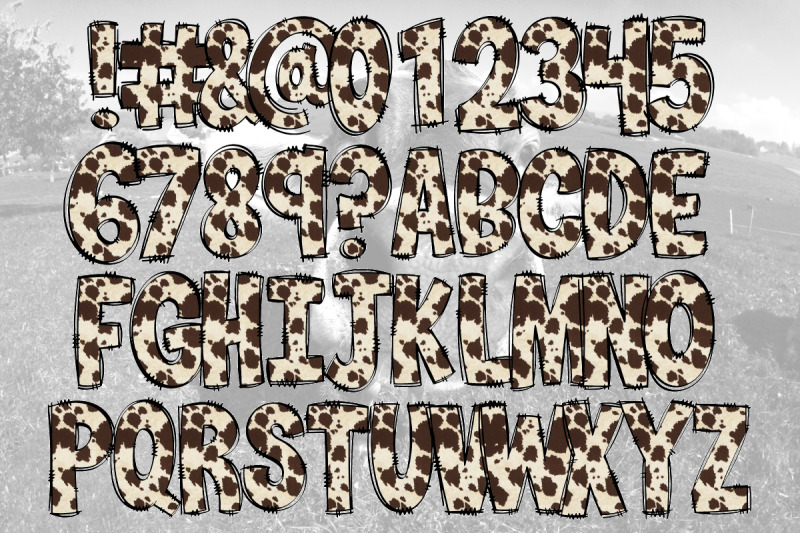 cow-print-alphabet-png-designs