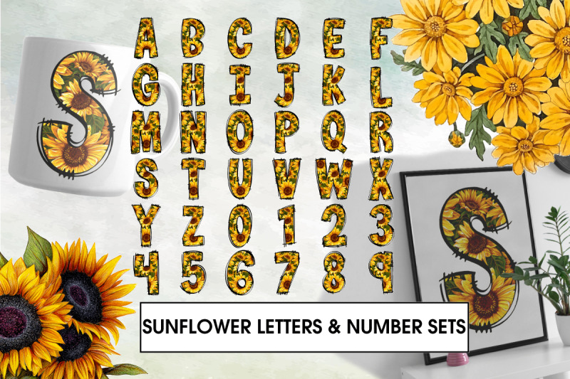 sunflower-alphabet-and-numbers-designs