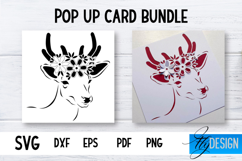 pop-up-card-svg-deer-flower-card-svg-flower-pop-up