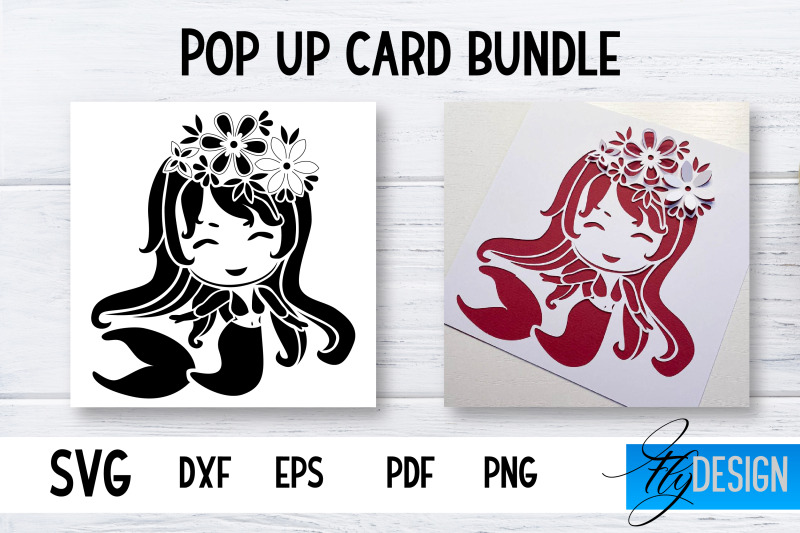 pop-up-card-svg-mermaid-flower-card-svg-flower-pop-up