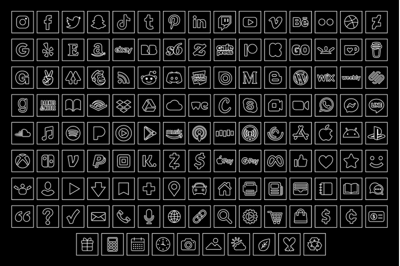 square-minimalist-outline-social-media-icons