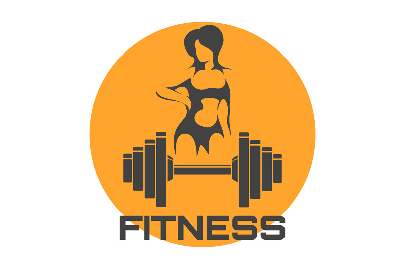 fitness-logo-with-dumbbell-and-female-silhouette