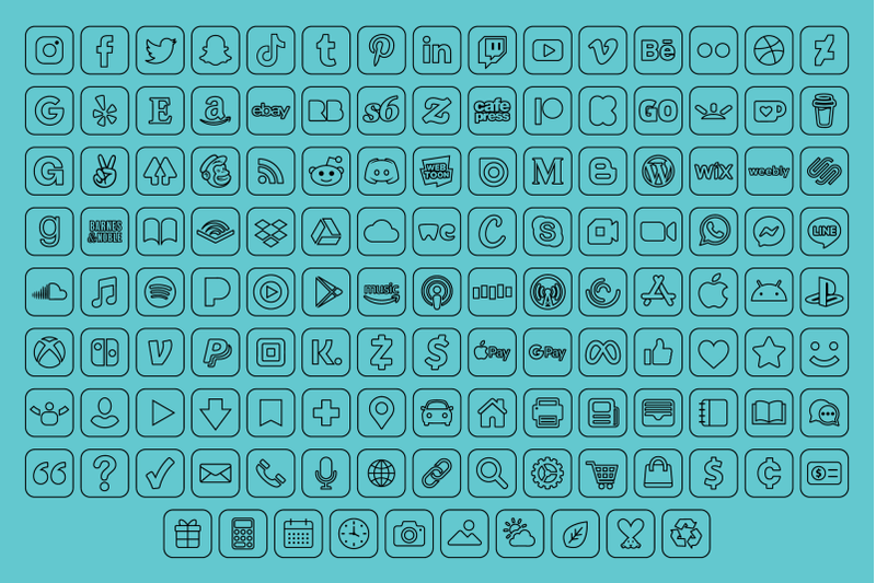 rounded-square-minimalist-social-icons