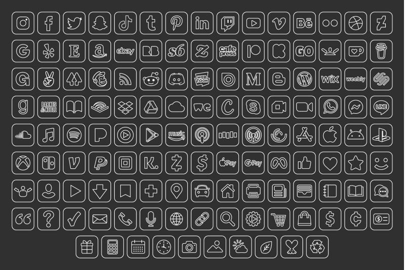 rounded-square-minimalist-social-icons