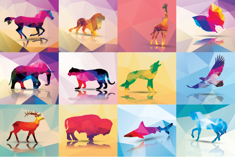 12-geometric-polygon-animals