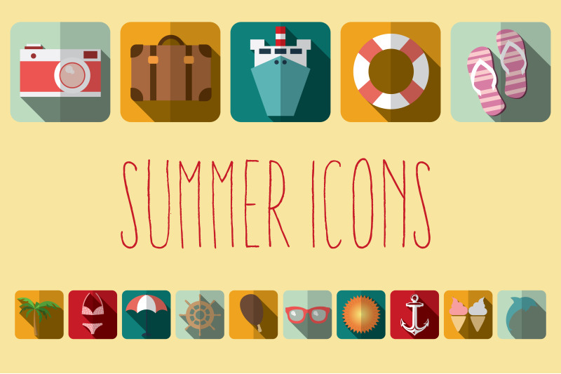 summer-vacation-flat-icons