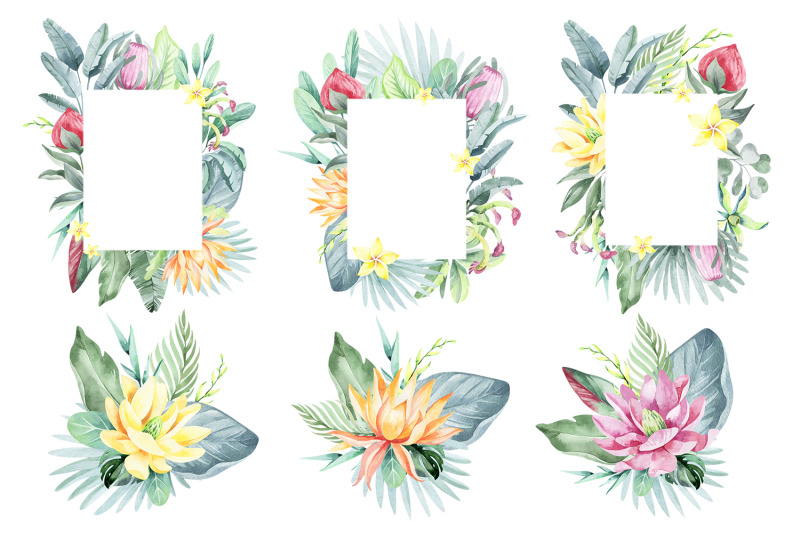 floral-frame-made-of-tropical-flowers-png-600-dpi