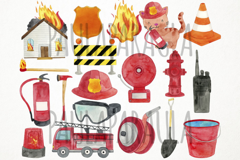 watercolor-firefighters-clipart-fireman-clipart-fire-clipart