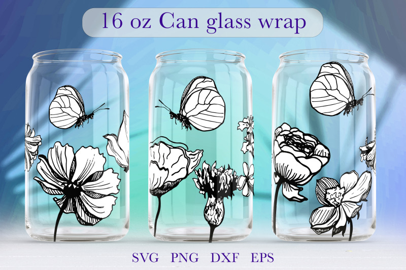 libbey-can-glass-full-wrap-flower-16oz-libbey-glass-can-png